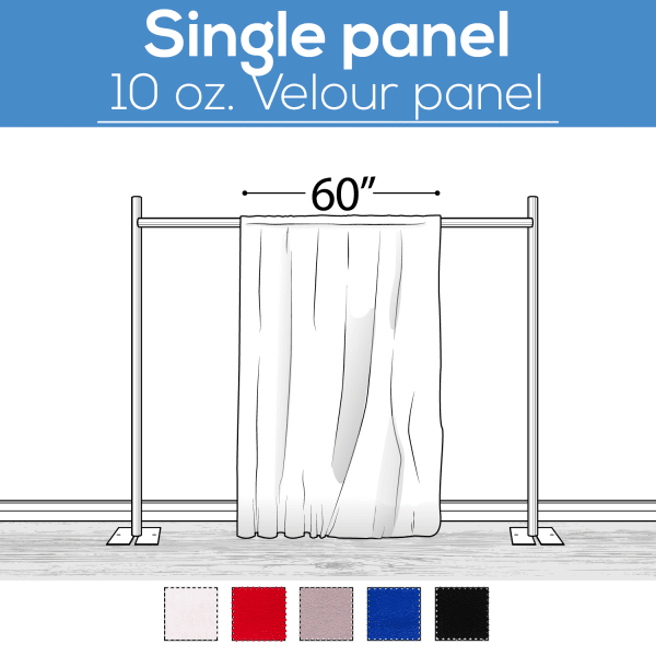 10 oz. Inherently Fire Retardant Polyester Velour – Sewn Drape Panel 60″ Wide w/ 4″ Rod Pockets – 18ft | Rental 10 oz. Inherently Fire Retardant Polyester Velour – Sewn Drape Panel 60″ Wide w/ 4″ Rod Pockets – 18ft | Rental