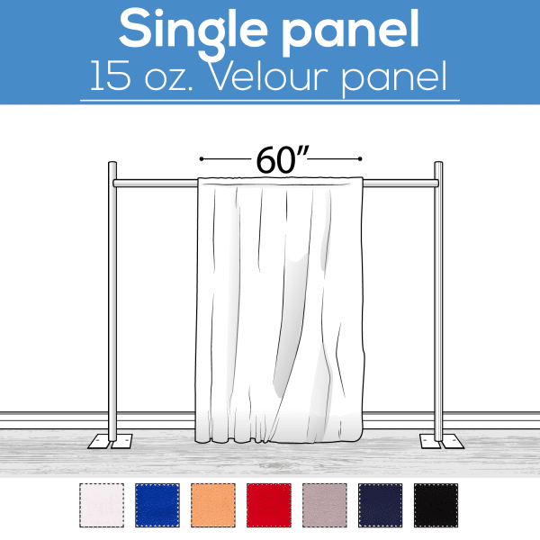 15 oz. Inherently Fire Retardant Polyester Velour – Sewn Drape Panel 60″ Wide w/ 4″ Rod Pockets – 8ft | Rental 15 oz. Inherently Fire Retardant Polyester Velour – Sewn Drape Panel 60″ Wide w/ 4″ Rod Pockets – 8ft | Rental