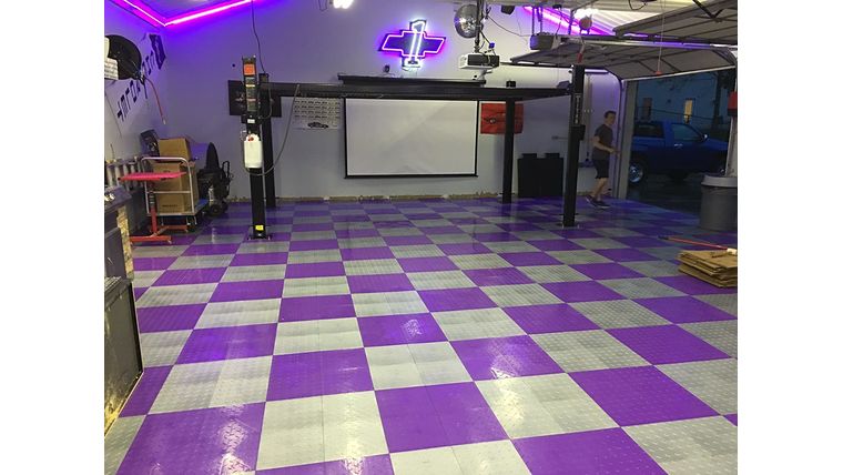 ABS Diamond Garage Floor Tile - 12" x 12" Purple | Rental