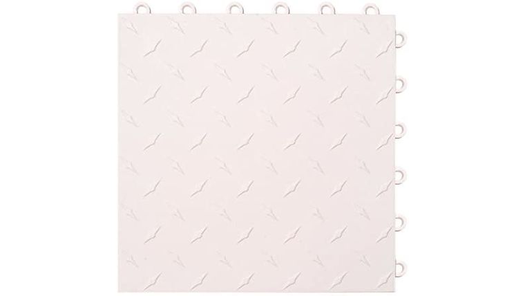 ABS Diamond Garage Floor Tile - 12" x 12" White | Rental
